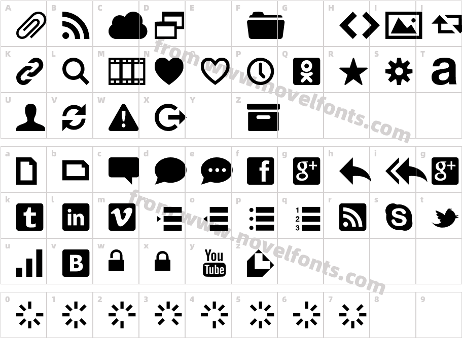 WebSymbols-RegularCharacter Map