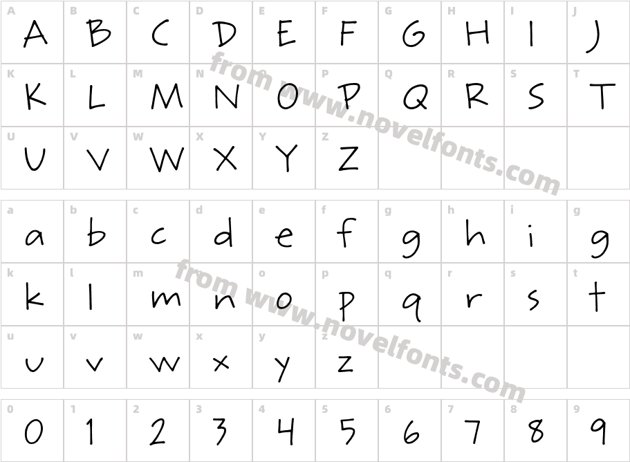 Weber Hand ITC StdCharacter Map