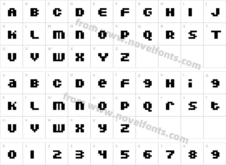 DoubleOhOne BoldCharacter Map