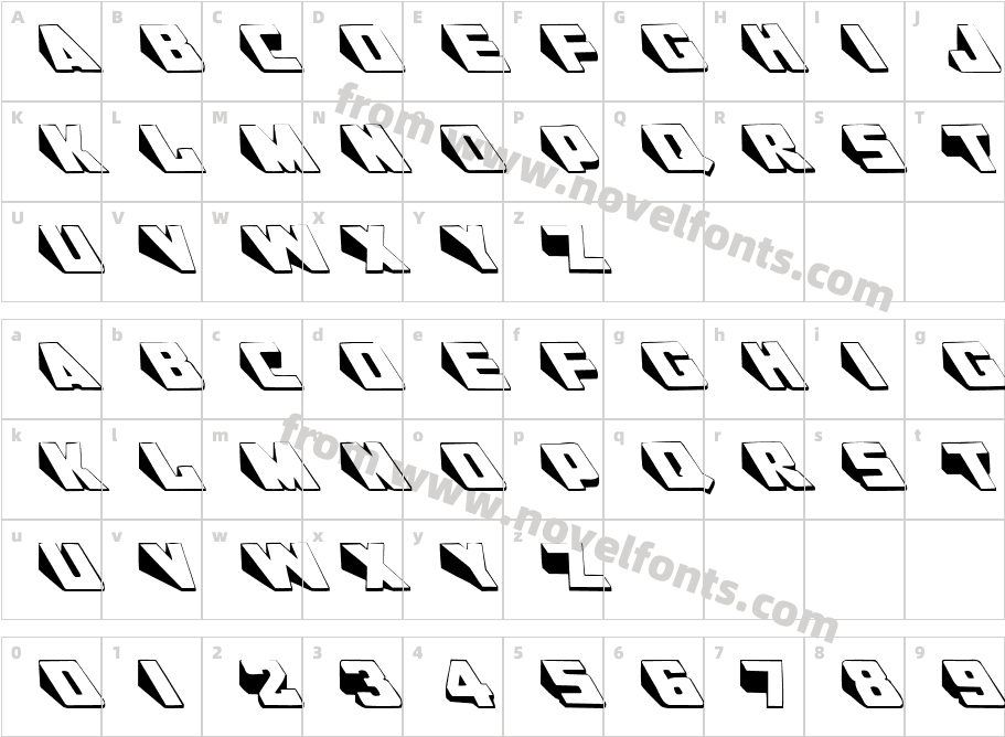 Wedgie MediumCharacter Map