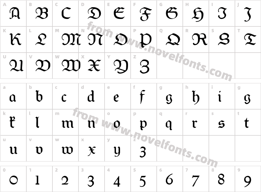 Weiss-FrakturCharacter Map