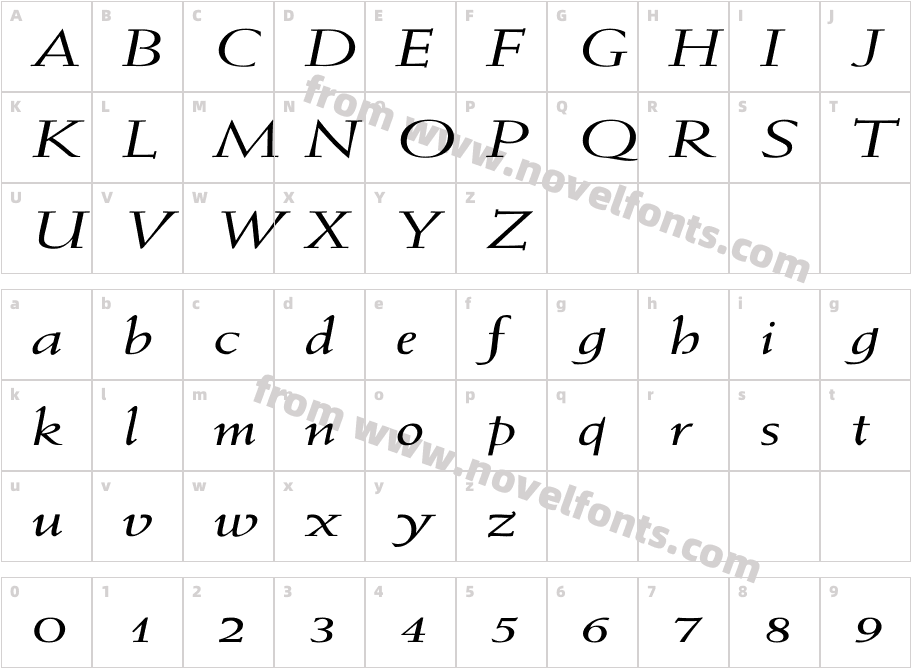 Weiss-Italic ExCharacter Map