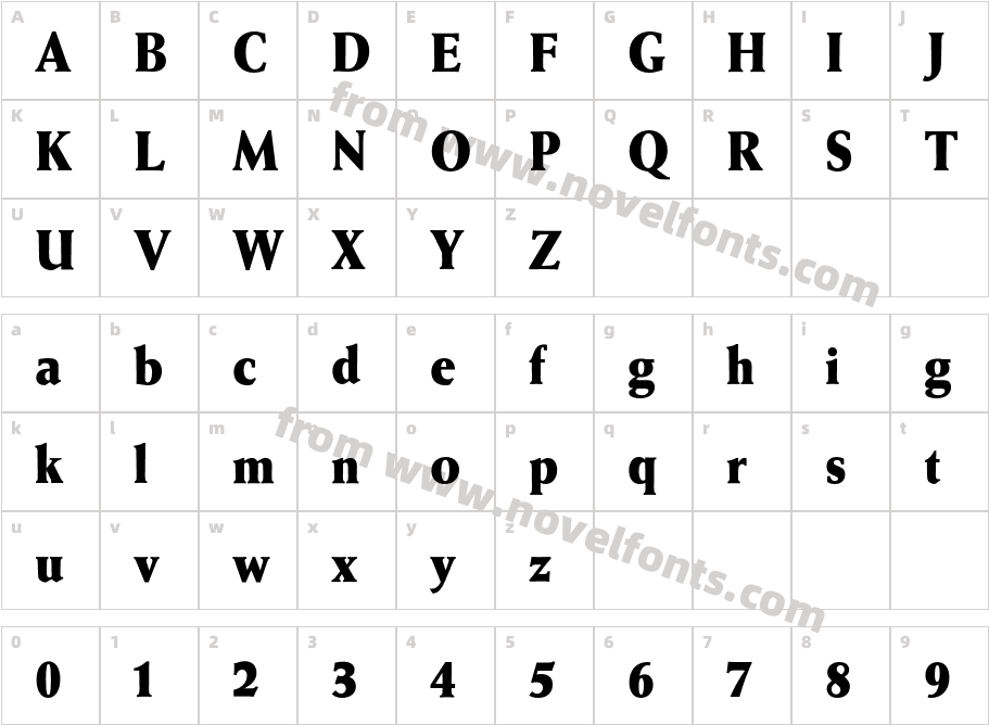 WeissAntiquaEF-BoldCondCharacter Map