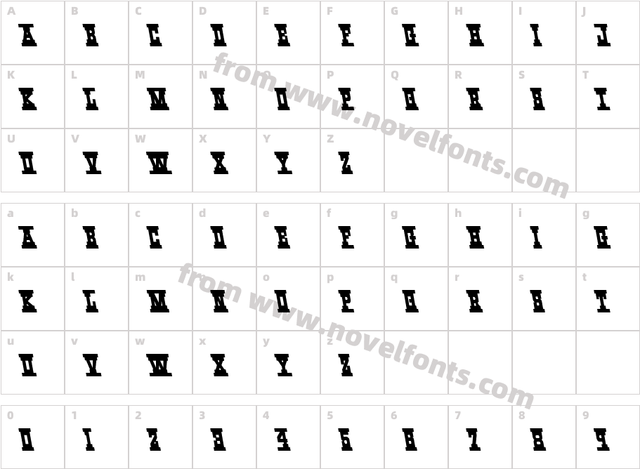 Western Rail LeftalicCharacter Map