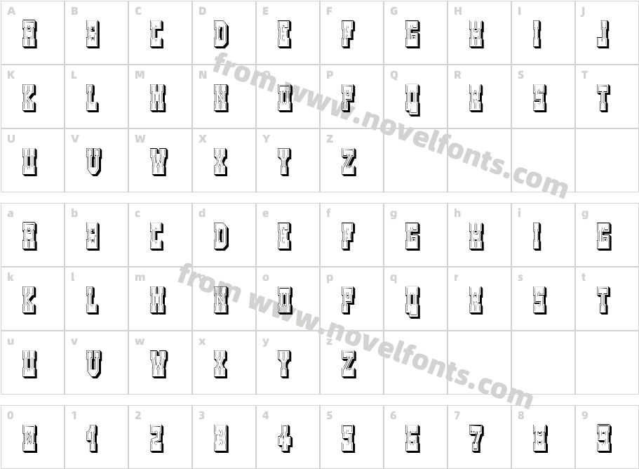 Westerngames Outline RegularCharacter Map