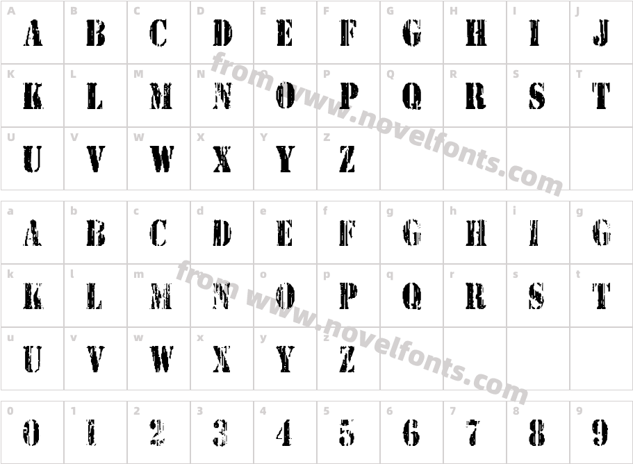 Wetworks CondensedCharacter Map