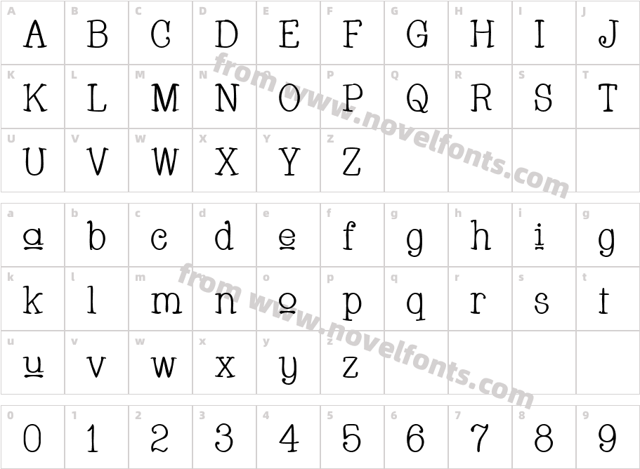 Whackadoo UpperCharacter Map