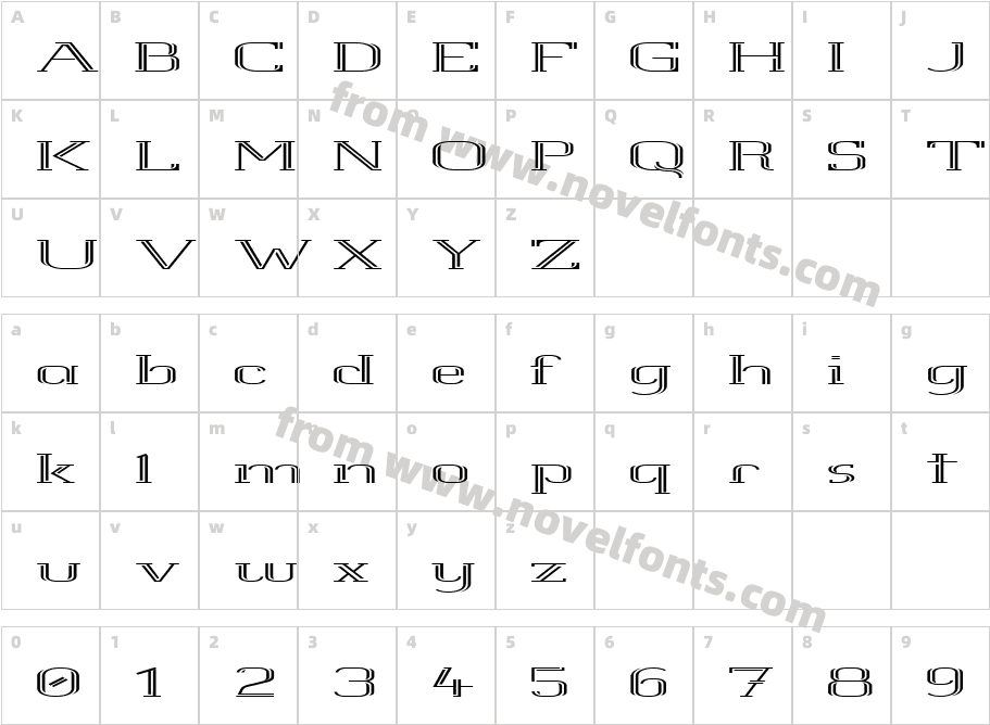 White Line RolledCharacter Map