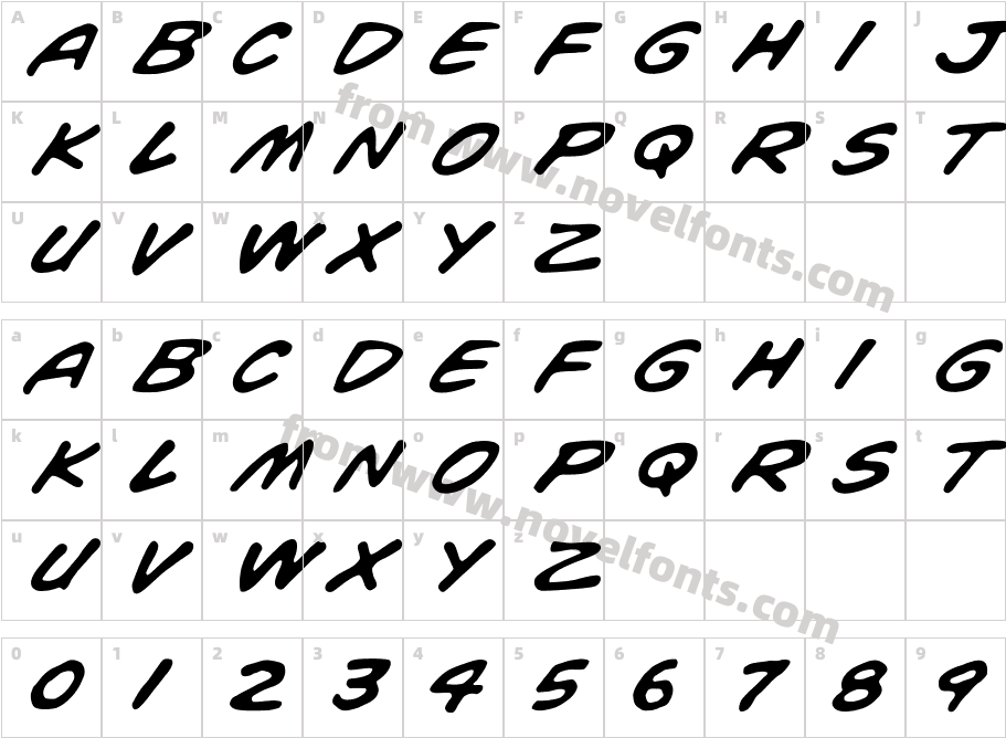 WhizBang-BoldCharacter Map