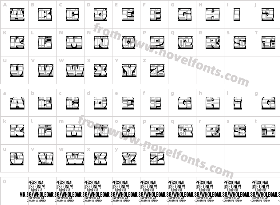 Wholecar PERSONAL USE ONLY RegularCharacter Map