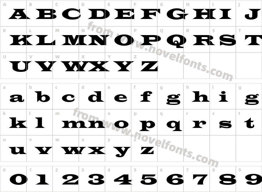 Wide LatinCharacter Map