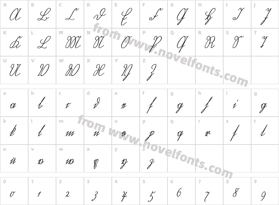 Wiegel Kurrent MediumCharacter Map