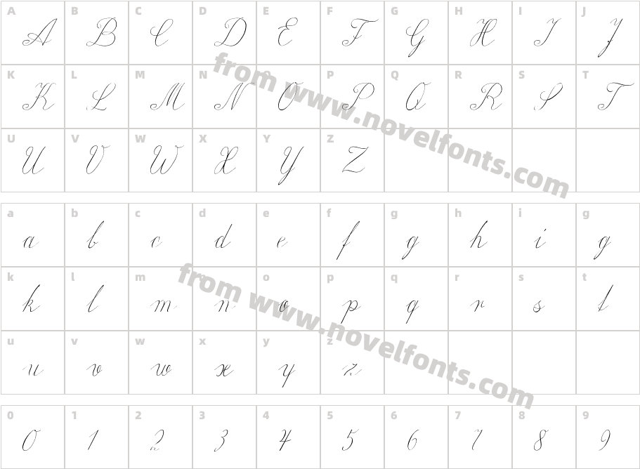 Wiegel LateinCharacter Map