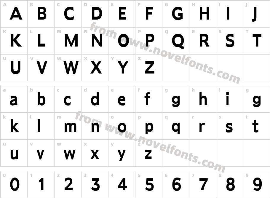 Adams Condensed BoldCharacter Map