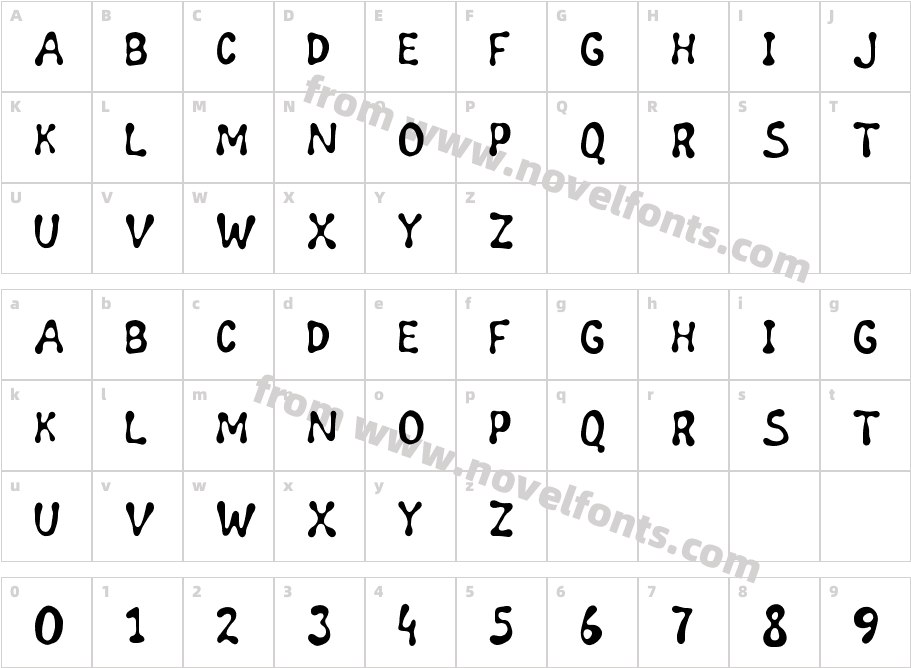 Wild honeyCharacter Map