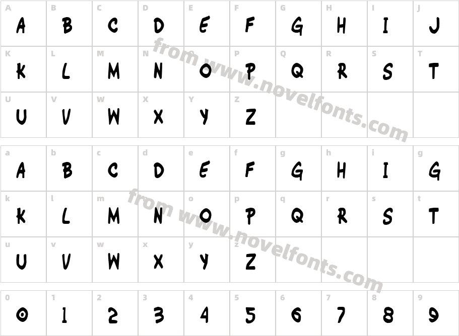 Wimp-Out CondensedCharacter Map