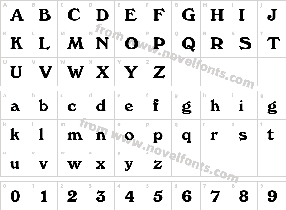 Windsor BT RomanCharacter Map