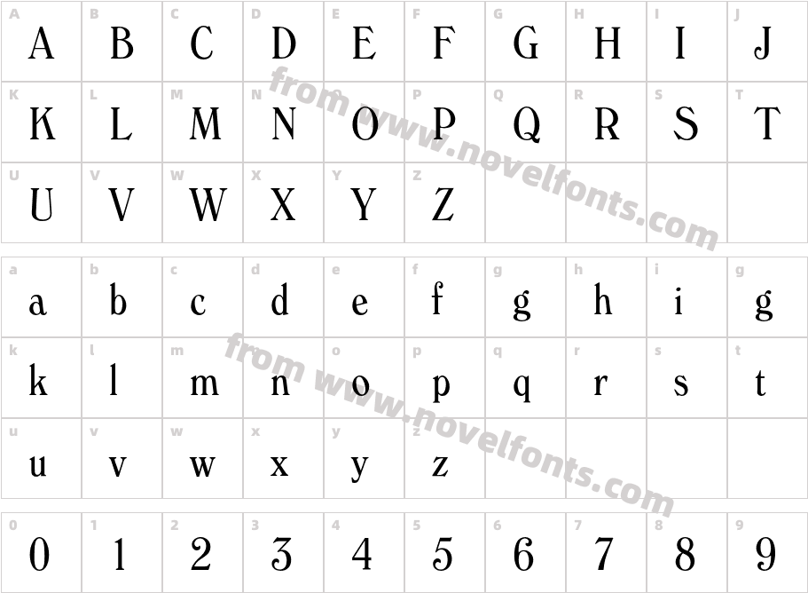 WindsorEF-LightCondensedCharacter Map