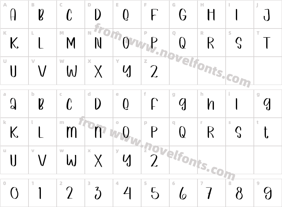 WinnyDeHandmadeRegularCharacter Map