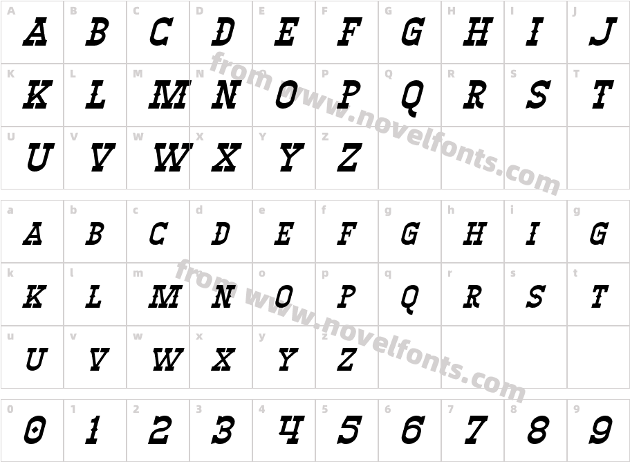 Winslett ItalicCharacter Map