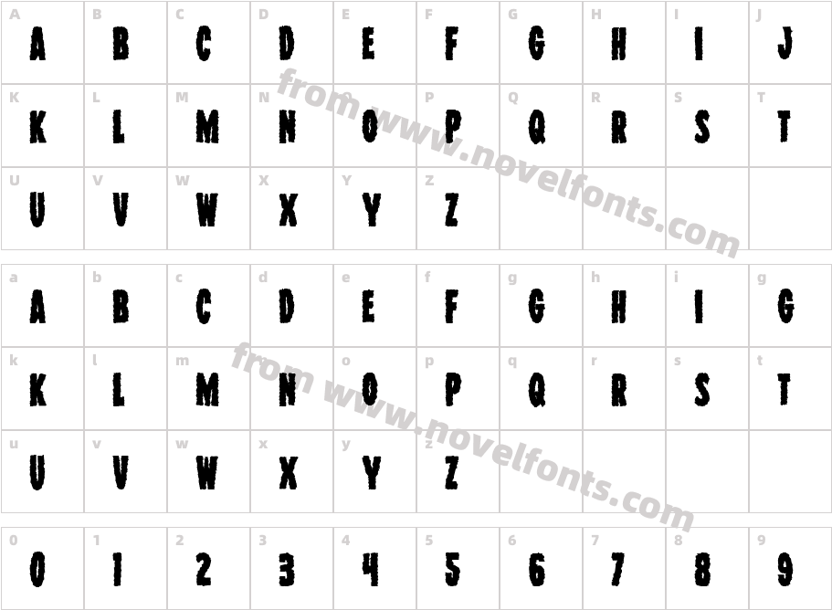 Wolf Brothers BoldCharacter Map