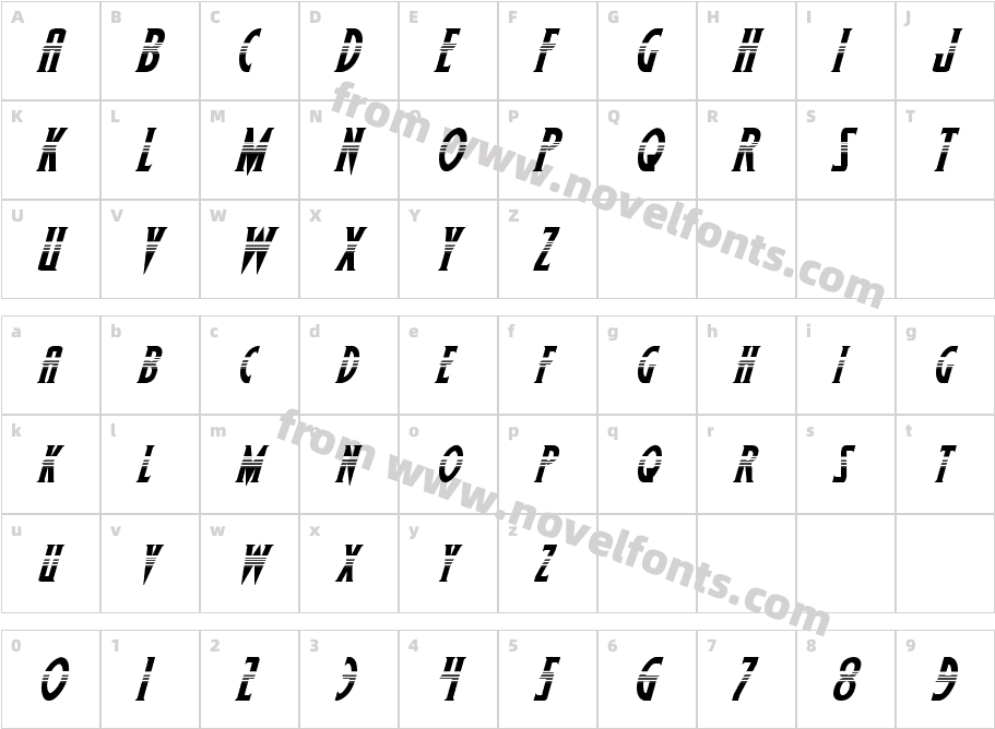 Wolf's Bane II Halftone ItalicCharacter Map