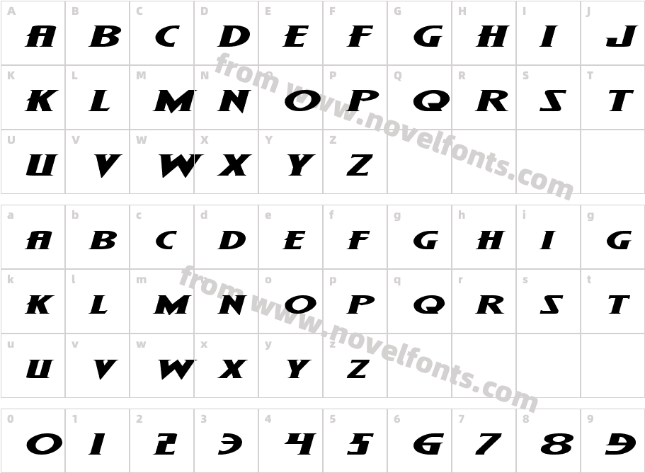 Wolf's Bane II Super-Expand ItalicCharacter Map