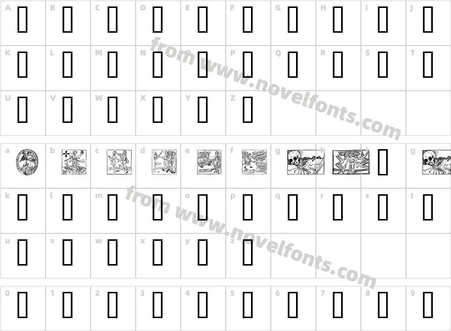 Woodcut2Character Map