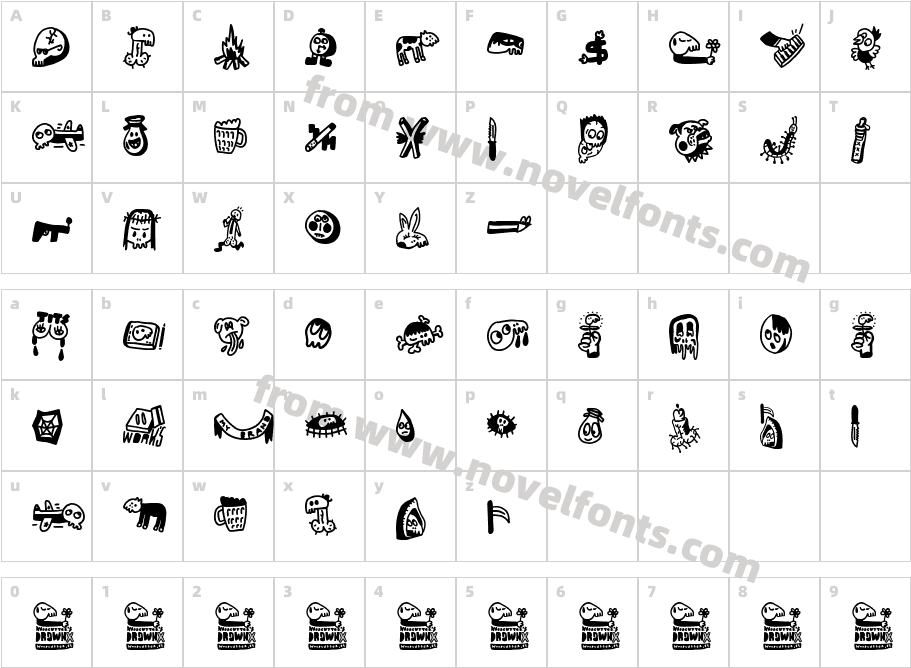 Woodcutter's DrawnXCharacter Map