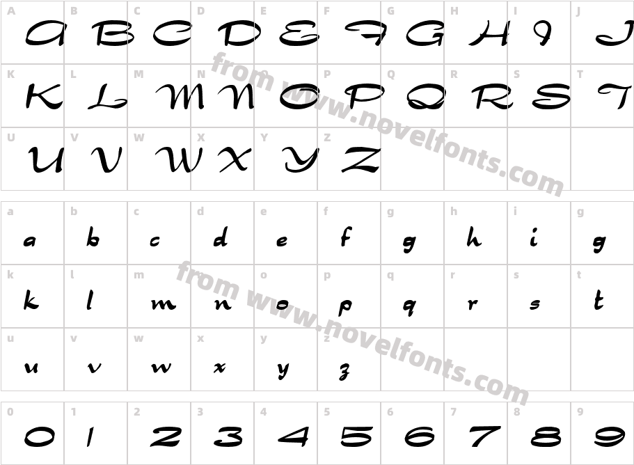 Dragonwyck-Condensed Bold ItalicCharacter Map