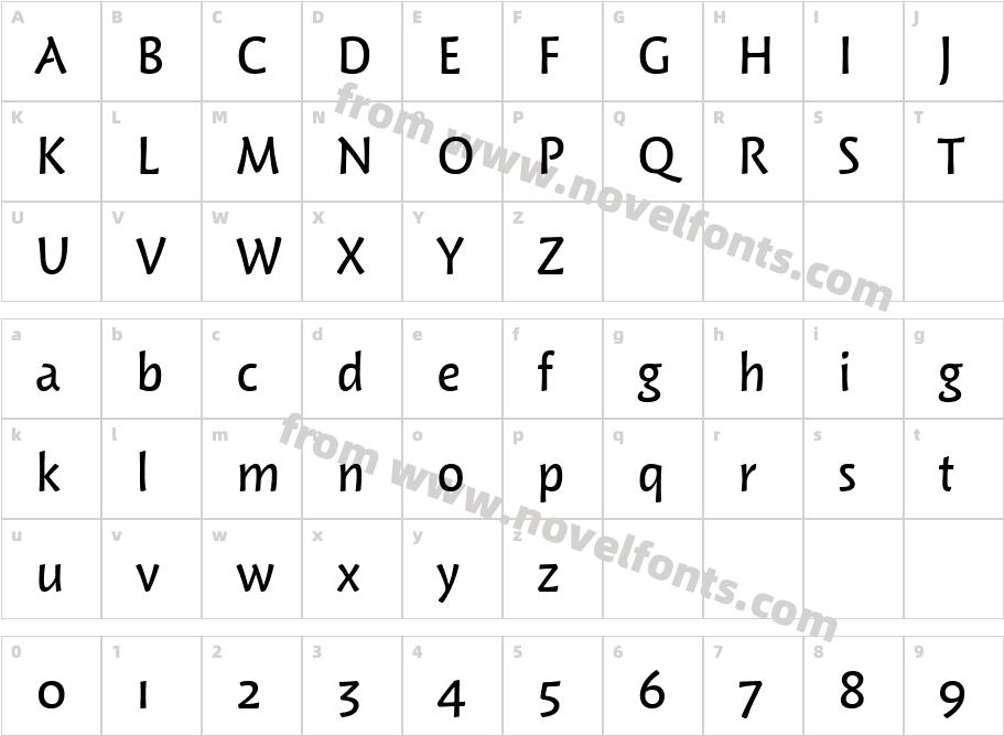 WoodlandMdITC TTCharacter Map