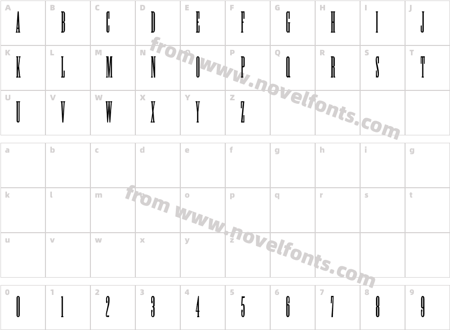 Woodtype-HTF-AntiqueXXXCondCharacter Map