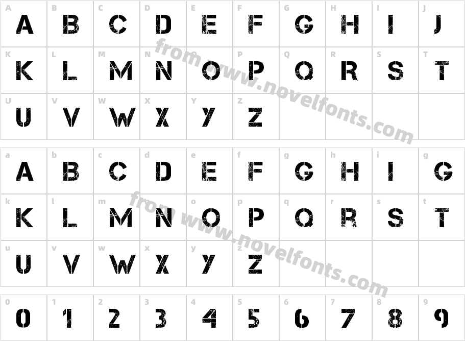 WordMean FontCharacter Map