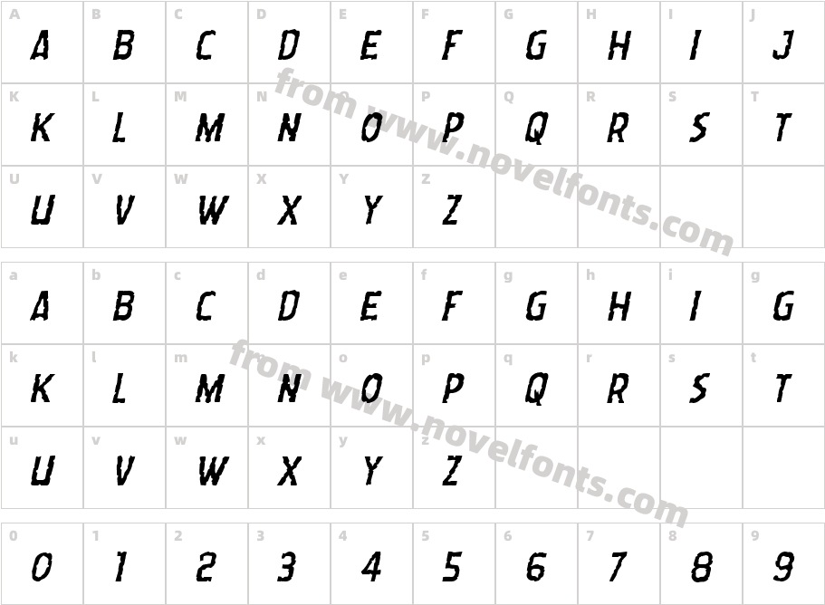 Worm Cuisine ItalicCharacter Map