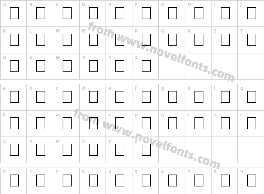 Wrenn Initials CondensedCharacter Map