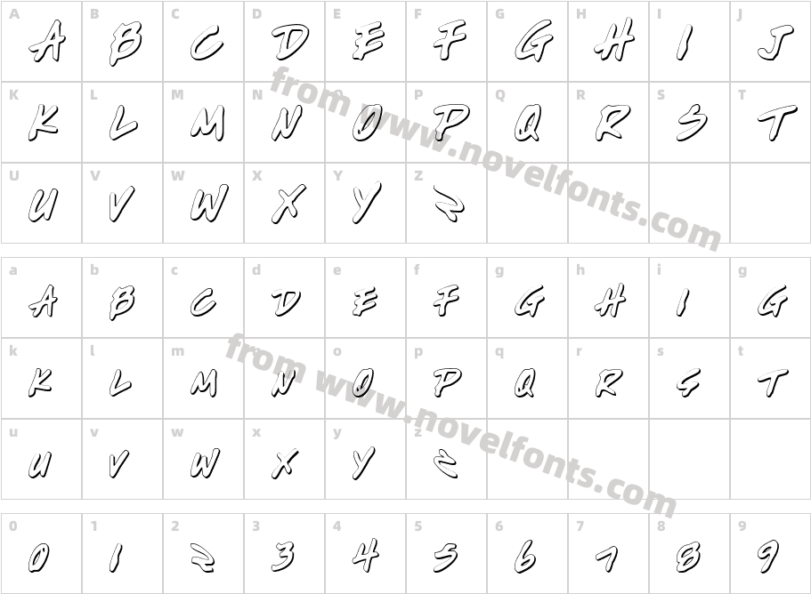 Write Off OutlineCharacter Map