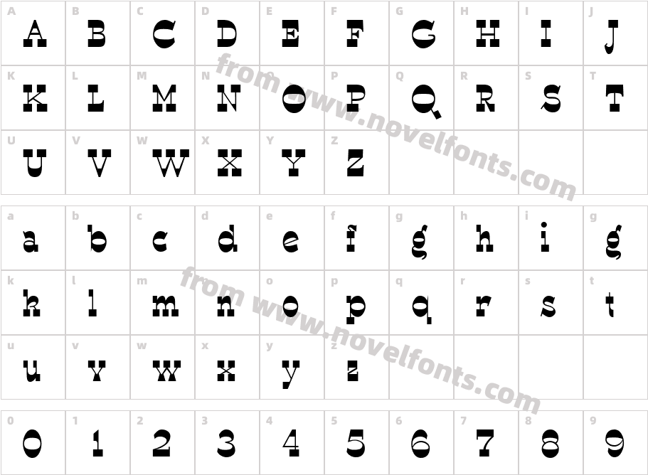 WyomingSpaghetti BoldCharacter Map