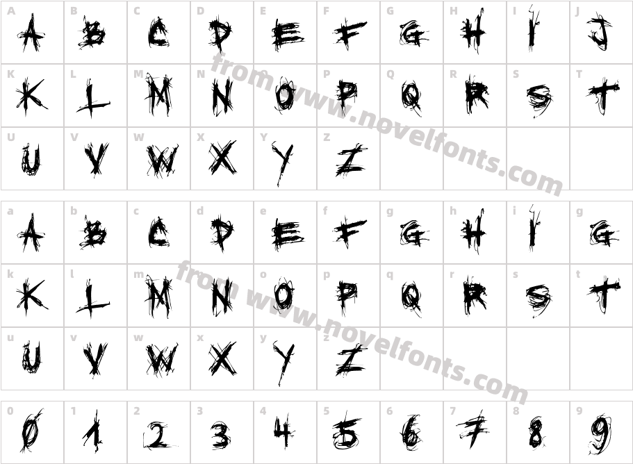 XXII SCRATCHCharacter Map