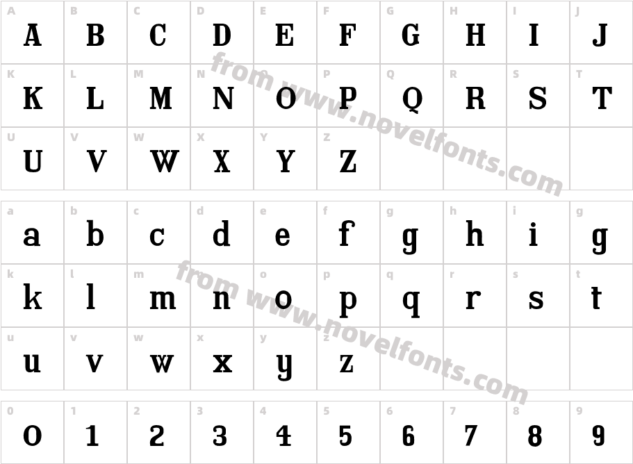 Xanthie BoldCharacter Map