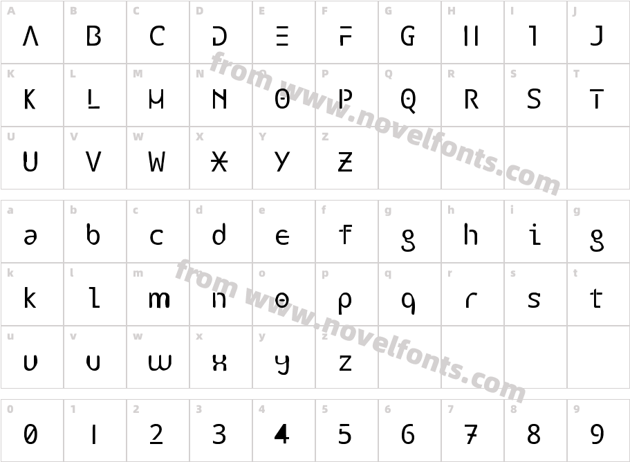 Xanthor RegularCharacter Map