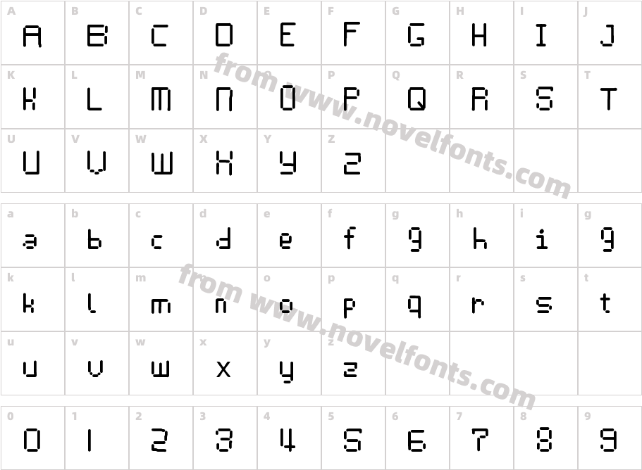 Xanthus 1 round 2 LCD RegularCharacter Map