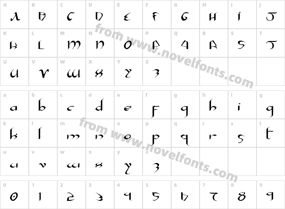 Xaphan II ExpandedCharacter Map