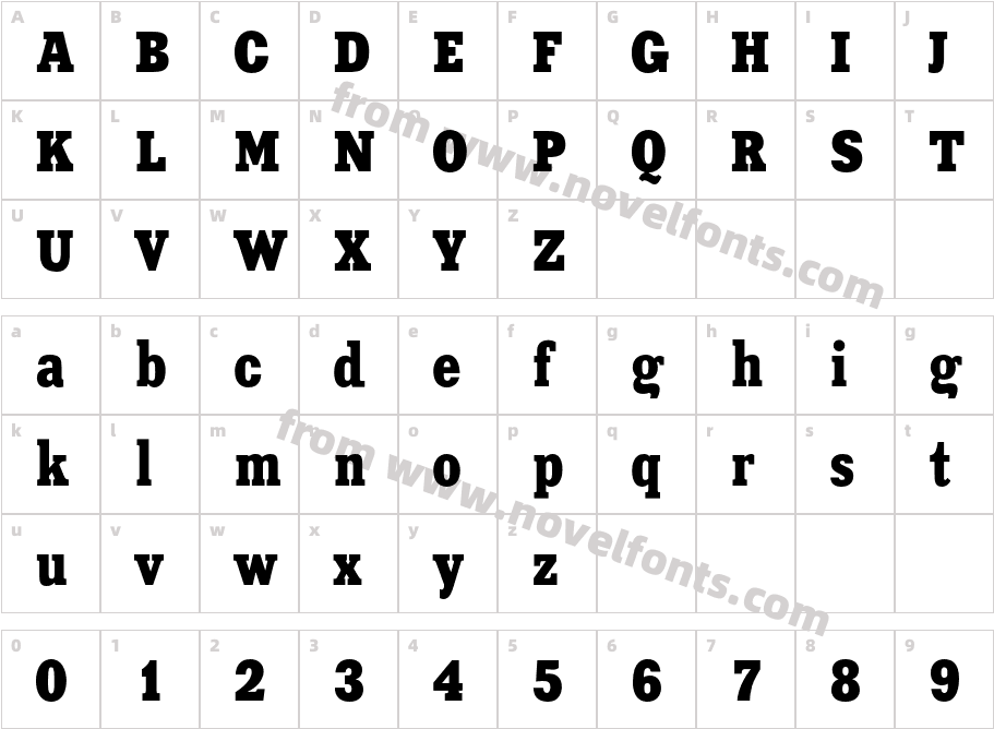 XeniaCondensedCCharacter Map