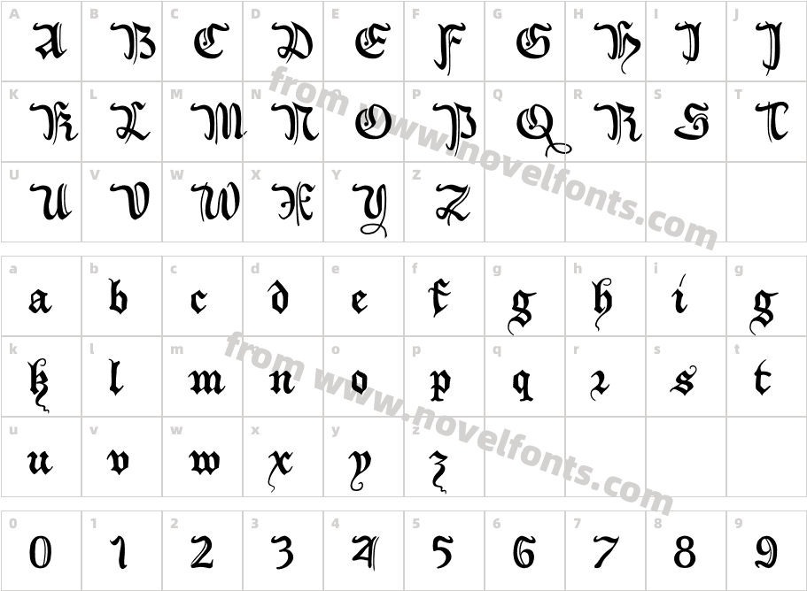 XiBeronneCharacter Map