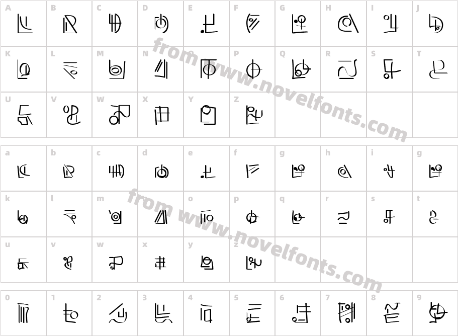 XiDus Lang ombwhaCharacter Map