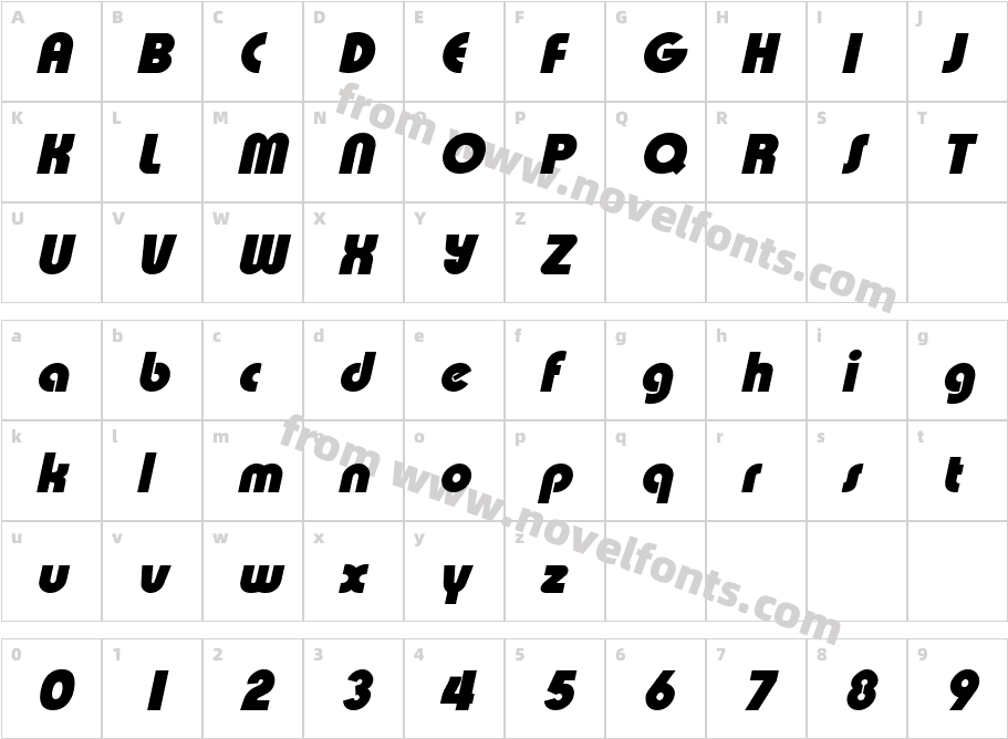 XpressiveBlack ItalicCharacter Map