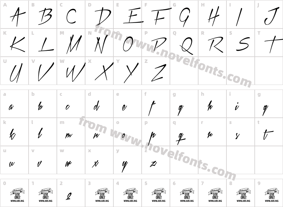 Xtreem 2 Personal UseCharacter Map