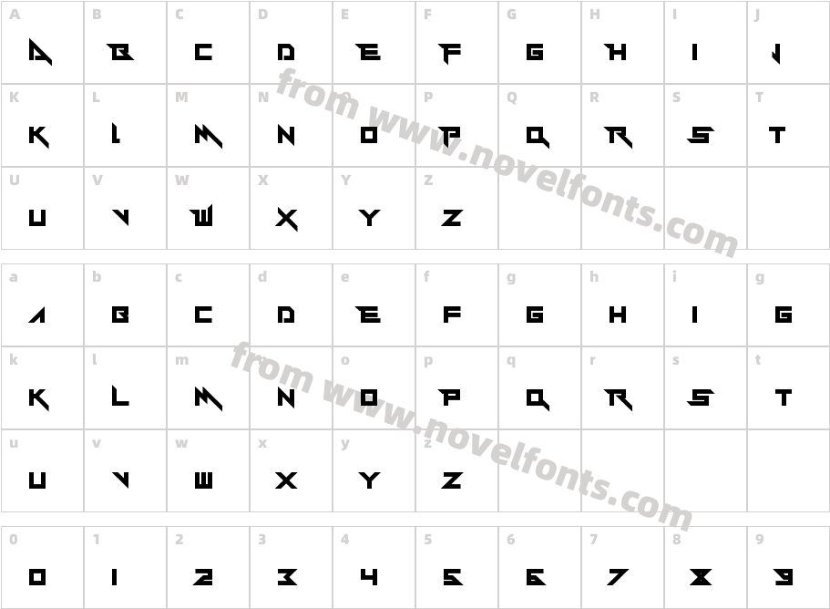 Y-Andermo RegularCharacter Map