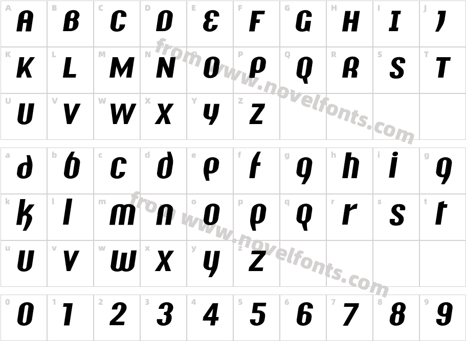 Y2K Analog Legacy ItalicCharacter Map