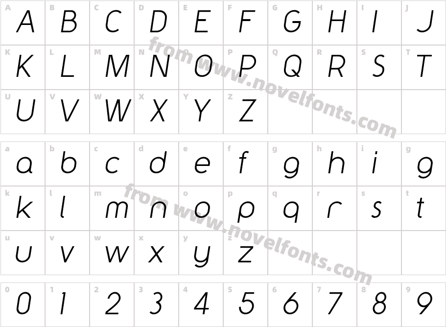 Y2K Neophyte ItalicCharacter Map